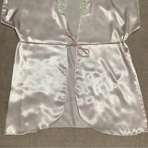 Vintage Princesscore Coquette Romantic Pink Lace Cami and Robe Sleep Set Medium - Picture 7 of 12